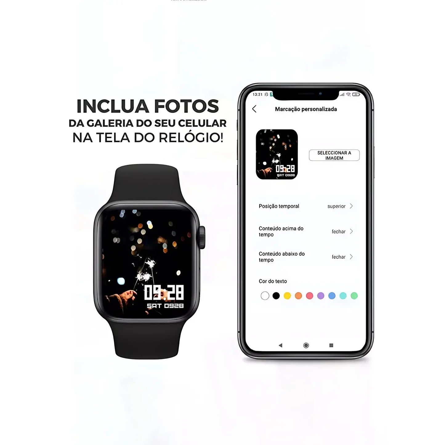 Smartwatch Serie 9 Pro tela 2.2'' infinita modos esportivos e aferimentos e saúde Masculino e Feminino 47mm - HiWatch PRO